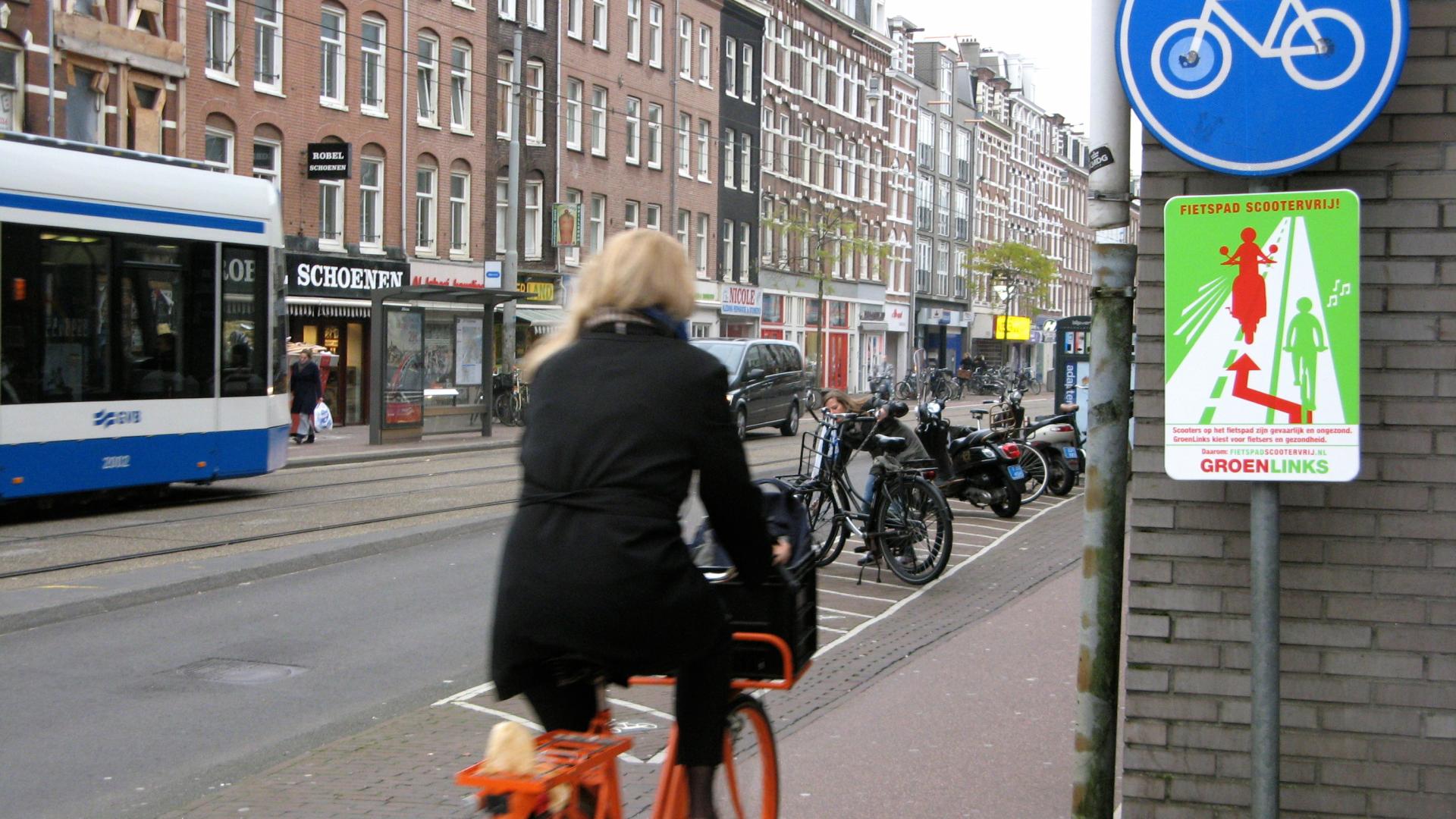 Fietspad Scootervrij Kinkerstraat, Amsterdam West